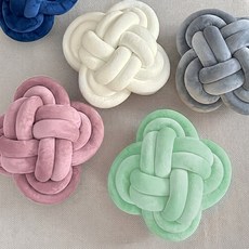 헤이하루 꽈배기쿠션 사각 자이언트얀쿠션 매듭쿠션 등쿠션, 라이트그레이