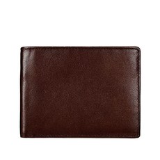 KALMOR 남성용 블로킹 엑스트라 슬림 멀티 카드 지갑 가죽 이중 접이식 포켓 신분증 보관 공간 포함 모델 C 풀 그레인 브라운 RFID 보호 지갑