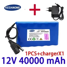 오리지널 신형 휴대용 슈퍼 12V 20000mAh 배터리 충전식 리튬 이온 팩 용량 DC CCTV 카메라 모니터, 05 40Ah X1 ChargerX1