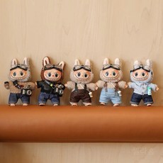 라부부(Labubu) 17cm 인형 옷 입히기 마카롱 봉제인형 장난감 파티용 블라인드박스, 인형 미포함 1~3세대 라부부(Labubu) 모두 착용, C명품룩
