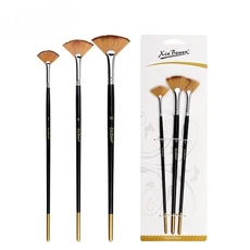 수채화 오일 페인팅을위한 3pcs 팬 브러쉬 세트 아크릴 미술 용품 ​​학생 성인 초보자 드로잉 도구, 1개
