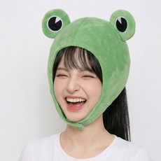 말랑마쥬 킹받는 우정 파티모자 할로윈 인생네컷 소품, 1개, 초록개구리