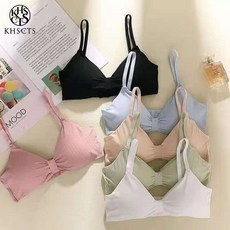 KHSCTS 冰絲內衣 韓版防下垂抹胸 小胸聚攏 美背少女文胸 無鋼圈