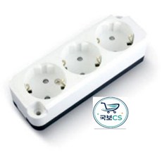 현대일렉트릭 접지 나사타입 노출 콘센트 구 HOEC-, 10개, 3구, 14.5cm