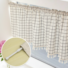 륀레브 중문 주방 가리개 커튼 바란스 5종 커튼봉 포함 30 50 70 90 120 150 180 200