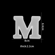 3D 대문자 실리콘 금형 대문자 알파벳 UV 에폭시 수지 금형 DIY 쥬얼리 만들기 펜던트 열쇠 고리 공예 용품, 12 M Mold