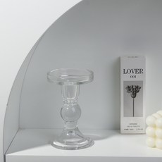 유리 향초 캔들 촛대 홀더 투명, 1개, 투명 L
