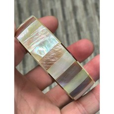 天然彩貝62.2 mm寬版手鐲 精工拼接工藝, 1個