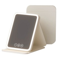 접이식 휴대용 LED 화장 탁상 거울 데스크탑 스타일, 화이트