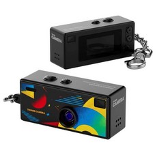 초경량 미니디카 키링 카드 초미니 그린 디지털카메라, 128G 메모리 A, 1개, 펜던트 카메라 [블랙]