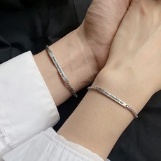 꽃소담 1+1 이니셜 각인 커플팔찌 뱅글 체인팔찌 우정 사랑 기념일 선물 HZHF3924