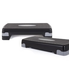 아이워너 에어로빅 2단 스텝박스 바이올렛 계단 걷기 운동 스쿼트 힙업 스트레칭, 블랙