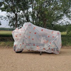防雨電動車車罩 輕薄防水防塵耐臟全罩通用防曬卡通套, 1個, 卡通蝴蝶結,2.2*1.2米