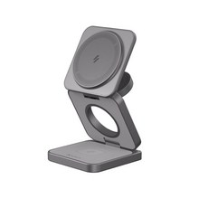 ADAM 亞果元素 Mag 3 Pro Qi2 15W磁吸無線充電座 MagSafe，支援iPhone磁吸，三用設計，快速充電，可折疊便攜, 1個, 灰色