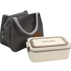 Kitchen9 手提不鏽鋼單層便當盒 + 保冷袋套組, 混合顏色, 1套