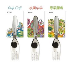 KOM 316不鏽鋼 信誼童書聯名 童趣兒童湯匙叉子組 幼兒園幼稚園適用, 1個, 叉子,Guji-Guji