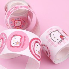 헬로키티 문방구 롤 스티커 5M 원형 데코스티커 레트로 키티 산리오 고전문구 카오하나, 하트베어