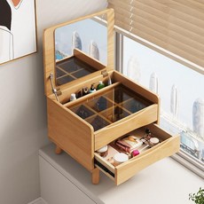 꾸꾸상점 틈새화장대400 화장대수납장 틈새 수납 슬림, 원목, 60x40x43cm, 내추럴우드컬러
