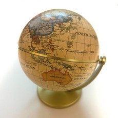 영문 미니 지구본 탁상용 지름 10cm 황금색, 상세페이지 참조