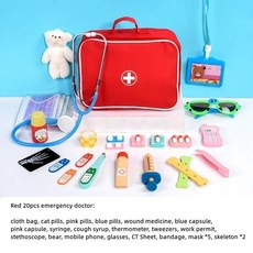 장난감 교육 놀이 목재 시뮬레이션 치과 체크 브러시 치아 의학 세트 역할, style J