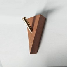 나무 옷 걸이 벽 마운트 코트 후크 장식 열쇠 고리 모자 스카프 핸드백 보관 욕실 랙, Color: 1. Wood-V-1pcs, 1개
