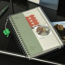 여행기록 휴대용 파일 정리함 스티커 카드 수납 클립 해외 티켓 커플 감성 빈티지 신혼, 1개, 그린 수납북 1권 24페이지