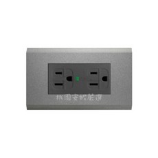 JYE中一電工 烤漆系列 灰色雙插座, 1個, ∅2.0LED雙插座附接地