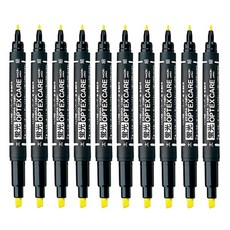 제브라 옵텍스 케어 WKCR1 형광펜 1타(10자루), 옐로우(Y), 1개