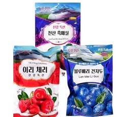씨플 신강특산 과일 말랭이 408g 개별포장 사무실간식 체리말린 서양자두 블루베리자두 말린블루베리 천산 흑매실, 이리 블루베리 [408g*1백]