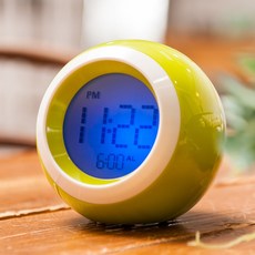 7가지백라이트 알람시간표시 디지털시계 W9.2cm 그린, 단품