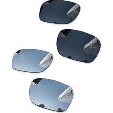 오클리 실라스 OO9448 57mm 선글라스용 편광 교체 렌즈 2769715, 2 쌍, 검정 + 은색 티타늄