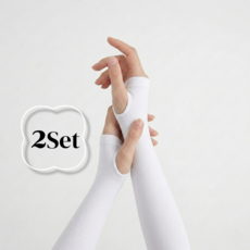 다붐 쿨토시 자외선차단 골프 팔토시 냉감소재 손등커버형 2p, 2세트, 화이트 2세트, 화이트