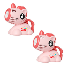 天天GO 搖頭泡泡機 兒童電動自動搖擺音樂泡泡玩具, 粉色, 2個