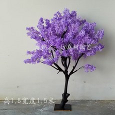 자카란다 조화 나무 조경 대형 인테리어 2m 0 8m 실내 식물 벚꽃 인조목, 높이 1.2, 너비 0.8m