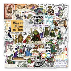 TWAS The Tism M'Lord 스티커 재미있는 자폐증 밈 유머 개구리 ADHD 방수 물병 하이드로플라스크 기타 수하물 휴대폰 케이스 노트북 스케이트보드 선