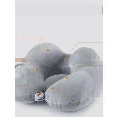 비행기 필수템 출장용 목베개 U자형 펌프식 에어 베개, 1. 싱글 험프 그레이