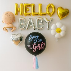 파티인더박스 젠더리빌 파티세트 풍선 베이비샤워 성별공개 프리미엄 풀패키지, 1개