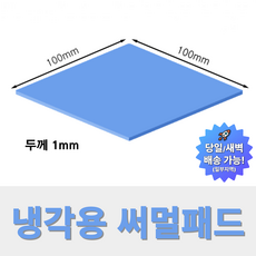 온케어 써멀패드 Thermal pad 방열패드 쿨링패드 CPU 그래픽카드 칩셋 100mmX100mm, 1.0mm, 1개, T10