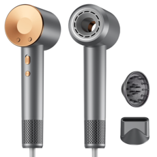 Jilimeli 헤어 드라이기 블루라이트 케어 고출력 파워풍량 1600W BLDC음이온 저소음 가정용 휴대용, 회색