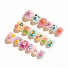 兒童趣味指甲貼 5-12歲小童浮雕甲片 假指甲 短款自帶背膠指甲貼片 安全無異味 防啃咬送工具, 小童 浮雕甲片【21號】,自帶背膠, 1個