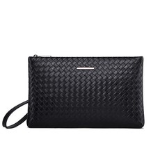 WILLIAMPOLO 英皇保羅 真皮男士手拿包 商務通勤出差信封包 頭層牛皮【奧特萊斯】, 黑色 禮盒手提袋