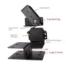 2 Dof 메탈 기어 짐벌 브래킷 로봇 팔 DIY 서보 MG996 프로그래밍 키트, Just U chassis, A