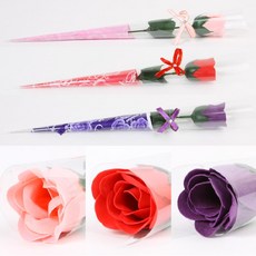 한송이 시들지 않는 장미꽃 1개 졸업식 입학식 기념일 선물, 한송이장미핑크