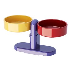 솔바람집 반려동물 컬러 높이조절 식기 5단계 높이 조절 기능, 1개, 퍼플