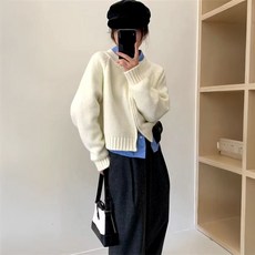 MU양방향지퍼니트가디건 집업가디건 루즈핏 가을 점퍼 hol+412AY