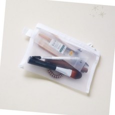 투명 메쉬 파우치 A6 사이즈 화이트 휴대용 소품 정리 보관 케이스 여행