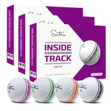 (3다즌 36구) 세인트나인 인사이드 트랙 매트 3피스 골프공 - JIN, 화이트 4컬러라인, 1개
