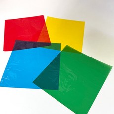 T DIY 공예재료 선명한 컬러 셀로판지 5색 대형 50개 세트 (275x250mm)