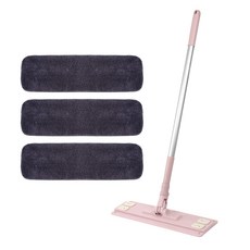 에이클린 대한민국 제조 청소밀대걸레+회색루프(물걸레추천)패드3장, 코랄핑크중형(40cm), 1개