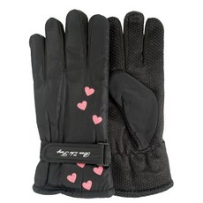 BZF本之豐女愛心防風禦寒手套 保暖加絨止滑機車手套, 黑